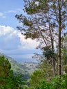 the view of lake toba from the top of the hill looks very beautiful Royalty Free Stock Photo