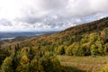 View of the Lake Tremblant and autumn forest from top of Mont Tremblant Royalty Free Stock Photo