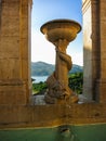 Panoramic sight in Castel di Tora with Lake Turano, beautiful village in the Province of Rieti. Lazio, Italy Royalty Free Stock Photo