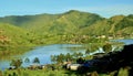 View of the lake under Mount Sikunir 