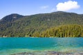 View on lake Walchensee and the alps in the background in Bavaria Royalty Free Stock Photo