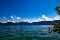 View on lake Walchensee and the alps in the background in Bavaria Royalty Free Stock Photo