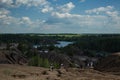 View of the lakes of the Romantsevsky mountains.