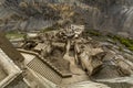 View of Lamayuru monastery Beautiful aerial view of moonland , H Royalty Free Stock Photo