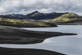 View of Lambavatn lake in Lakagigar highland in Iceland Skaftafell national park