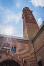 View of Lamberti Tower in Verona, Veneto, Italy, Europe, World Heritage Site Royalty Free Stock Photo