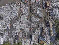 View landfill bird's-eye view. Landfill for waste storage. View Royalty Free Stock Photo