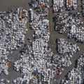 View landfill bird's-eye view. Landfill for waste storage. View