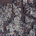 View landfill bird`s-eye view. Landfill for waste storage. View Royalty Free Stock Photo