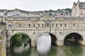 View of the Landmark Pulteney Bridge in Bath England