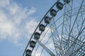 The view landmark before a summer sunset - touristic wheel with amazing view over the city