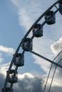 The view landmark before a summer sunset - touristic wheel with amazing view over the city