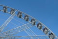 The view landmark before a summer sunset - touristic wheel with amazing view over the city