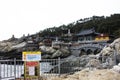 View landscape along coastline and Haedong Yonggungsa temple for korean people travelers travel visit respect praying blessing Royalty Free Stock Photo