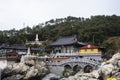 View landscape along coastline and Haedong Yonggungsa temple for korean people travelers travel visit respect praying blessing Royalty Free Stock Photo