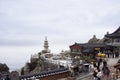 View landscape along coastline and Haedong Yonggungsa temple for korean people travelers travel visit respect praying blessing Royalty Free Stock Photo