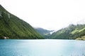 View landscape of Apls mountain and Vernagt-Stausee Lake in Vernago village Royalty Free Stock Photo