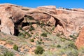 View of Landscape Arch from the Devils Garden trail in Arches National Park Royalty Free Stock Photo