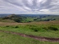 View of the landscape around Mam Tor in the Peak District, UK