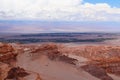 View of the landscape of the Atacama Desert. The oasis of San Pedro de Atacama, Cordillera de la Sal, Atacama Desert, Chile