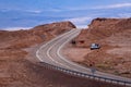 View of the landscape of the Atacama Desert. The road from San Pedro de Atacama to Calama, Cordillera de la Sal, Atacama Desert,