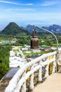 View of landscape with bell at Guan Yin Bodhisattva Mountain in Krabi