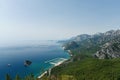 View of landscape with boats and sea in marina bay Royalty Free Stock Photo