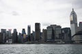 View landscape and cityscape of Hong Kong island from Star Ferry crossing Victoria Harbour at Kowloon island Royalty Free Stock Photo