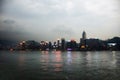 View landscape and cityscape of Kowloon island in Hong Kong, Chinaat Victoria Harbour Royalty Free Stock Photo