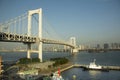 View landscape and cityscape of Odaiba downtown and rainbow bridge in Ariake town at Koto city in Tokyo, Japan Royalty Free Stock Photo