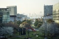 View landscape and cityscape of Odaiba downtown and rainbow bridge in Ariake town at Koto city in Tokyo, Japan Royalty Free Stock Photo