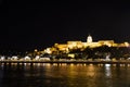 View landscape and cityscape of Old town city and Hungarian Parliament with Danube Delta river and Buda Chain Bridge in night time Royalty Free Stock Photo