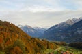 View of landscape is country village in nature and environment at swiss Royalty Free Stock Photo