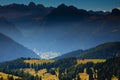 View of the landscape of the Dolomites mountains from Sasso Sella, Italy Royalty Free Stock Photo