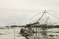 View landscape of fishing lift and dip net machine in Pakpra can Royalty Free Stock Photo