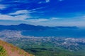 Landscape and Gulf of Naples viewed from Mount Vesuvius, Italy Royalty Free Stock Photo