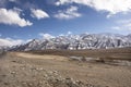 View landscape high range mountain and Sindhu or Indus River on Leh Manali and Srinagar Leh Highway while winter season at Leh