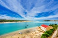 View on landscape with river Mira at Vila nova de Milfontes, Portugal Royalty Free Stock Photo