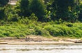 View of the landscape of the river Nam Khan, Luang Prabang, Laos. Copy space for text