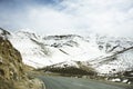 View landscape beside road with Indian people drive car on Srinagar Leh Ladakh highway go to view point of Confluence of the Indus