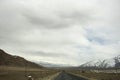 View landscape beside road with Indian people drive car on Srinagar Leh Ladakh highway go to view point of Confluence of the Indus