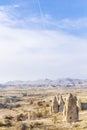 Landscape and Rock Formation near GÃÂ¶reme in Cappadocia, Turkey Royalty Free Stock Photo