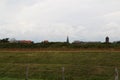 View on a landscape and roofs on the northern sea island juist germany Royalty Free Stock Photo