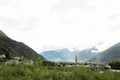 View landscape of Silandro city in Schnals city in Bolzano, Austria