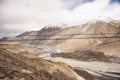 View landscape at viewpoint mountains range with nubra river when evaporated dry at Leh Ladakh in Jammu and Kashmir, India Royalty Free Stock Photo