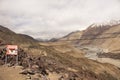 View landscape at viewpoint mountains range with nubra river when evaporated dry at Leh Ladakh in Jammu and Kashmir, India Royalty Free Stock Photo