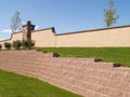 View of a landscaping retaining wall Royalty Free Stock Photo