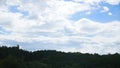 View Landskap mountains trees sky Fog