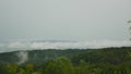 View Landskap mountains trees sky Fog