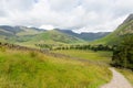 View of Langdale Valley Lake District Cumbria on walk to Blea Tarn from campsite